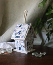 Load image into Gallery viewer, Blue and White DIY Mosaic Birdhouse Kit