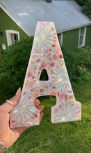 Load image into Gallery viewer, Red Orange and Yellow Wooden Hanging Letter | Dorm Room Decoration | Baby Shower Gift