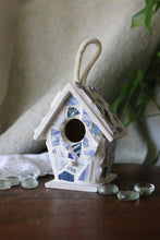 Load image into Gallery viewer, Blue and White DIY Mosaic Birdhouse Kit
