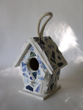Load image into Gallery viewer, Blue and White DIY Mosaic Birdhouse Kit

