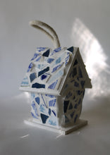 Load image into Gallery viewer, Blue and White DIY Mosaic Birdhouse Kit
