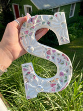 Load image into Gallery viewer, Pink and Green Wooden Hanging Letter | Dorm Room Decoration | Baby Shower Gift
